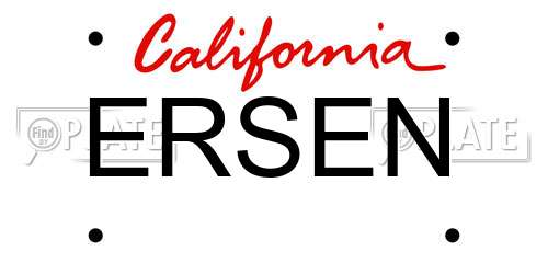 ERSEN California License Plate