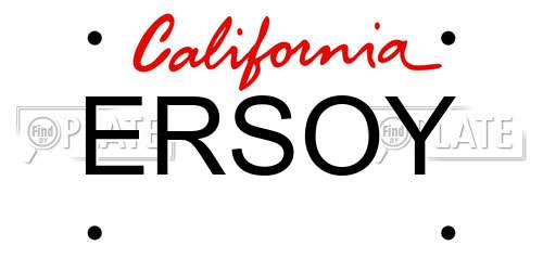 ERSOY California License Plate