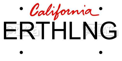 ERTHLNG California License Plate