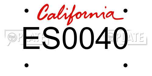 ES0040 California License Plate