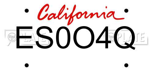 ES0O4Q California License Plate