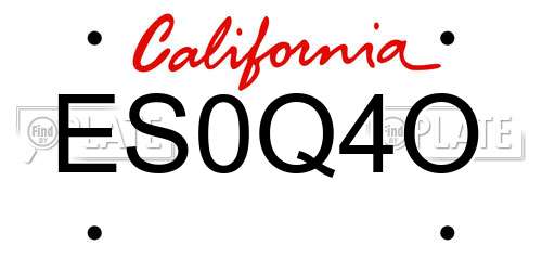 ES0Q4O California License Plate