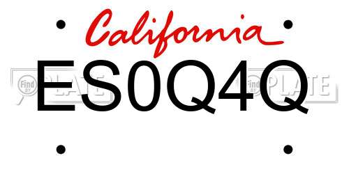 ES0Q4Q California License Plate
