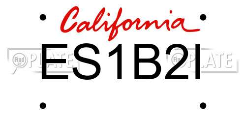 ES1B2I California License Plate