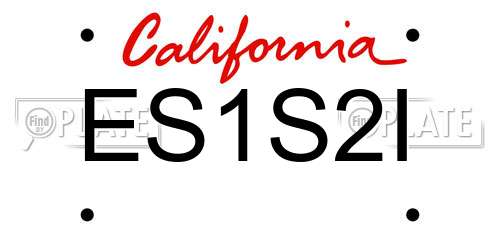 ES1S2I California License Plate