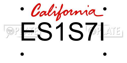 ES1S7I California License Plate