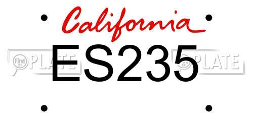 ES235 California License Plate