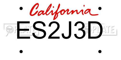 ES2J3D California License Plate