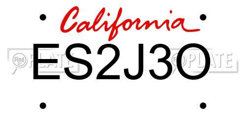 ES2J3O California License Plate