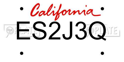 ES2J3Q California License Plate