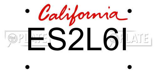ES2L6I California License Plate