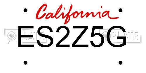 ES2Z5G California License Plate