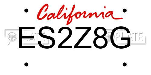 ES2Z8G California License Plate