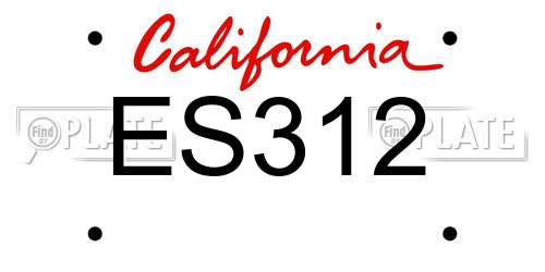 ES312 California License Plate