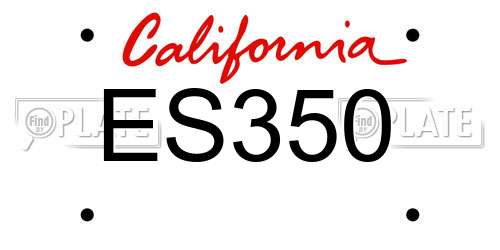 ES350 California License Plate