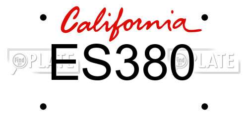 ES380 California License Plate