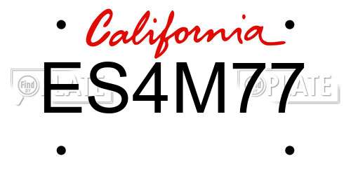 ES4M77 California License Plate
