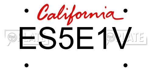 ES5E1V California License Plate