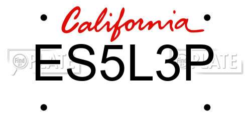 ES5L3P California License Plate