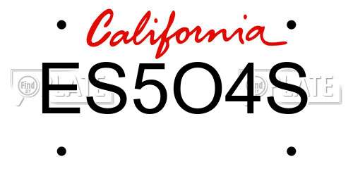 ES5O4S California License Plate