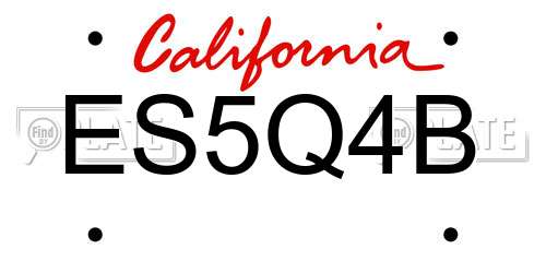 ES5Q4B California License Plate