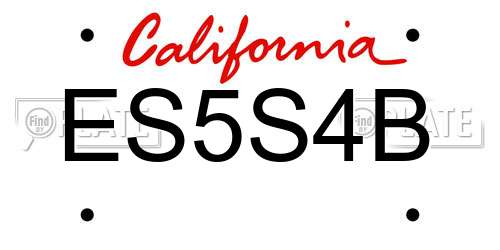 ES5S4B California License Plate