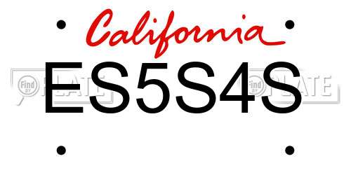 ES5S4S California License Plate
