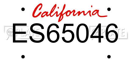 ES65046 California License Plate