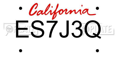ES7J3Q California License Plate