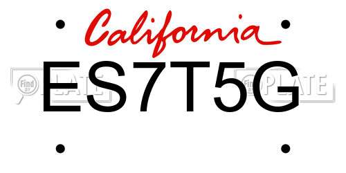 ES7T5G California License Plate