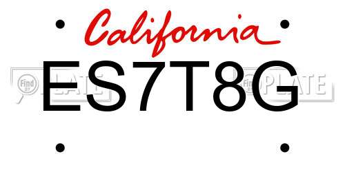 ES7T8G California License Plate
