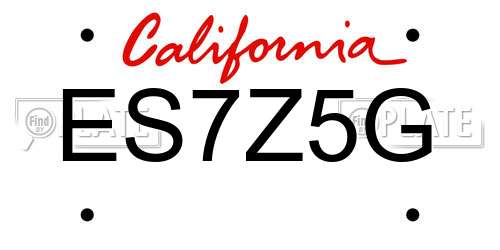 ES7Z5G California License Plate