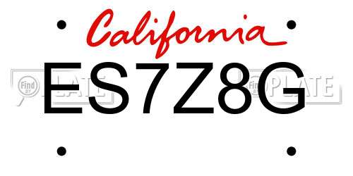 ES7Z8G California License Plate