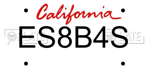 ES8B4S California License Plate