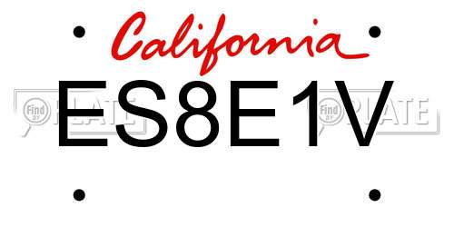 ES8E1V California License Plate