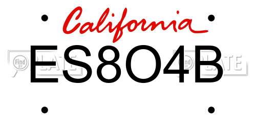 ES8O4B California License Plate