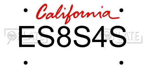 ES8S4S California License Plate