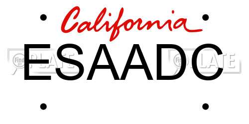 ESAADC California License Plate