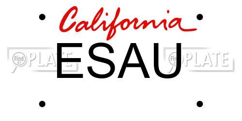 ESAU California License Plate