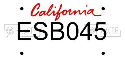 ESB045 California License Plate