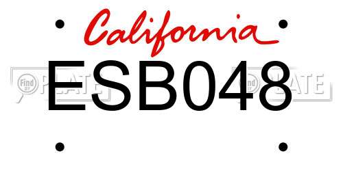 ESB048 California License Plate