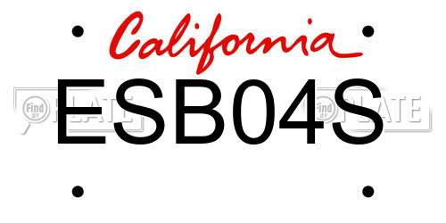 ESB04S California License Plate