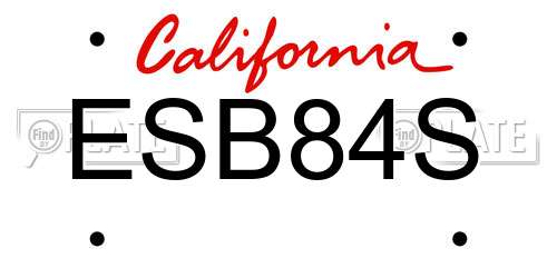 ESB84S California License Plate
