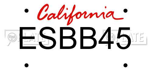 ESBB45 California License Plate