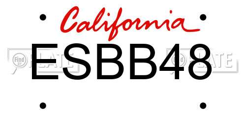 ESBB48 California License Plate