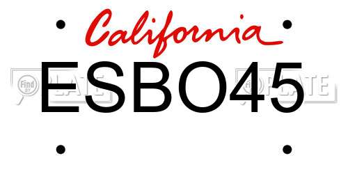 ESBO45 California License Plate