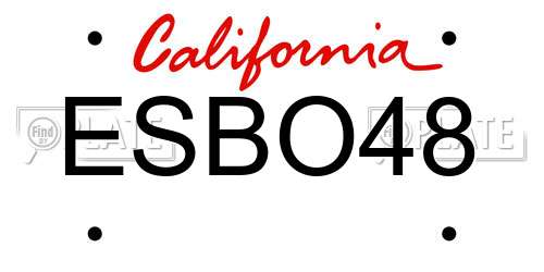 ESBO48 California License Plate