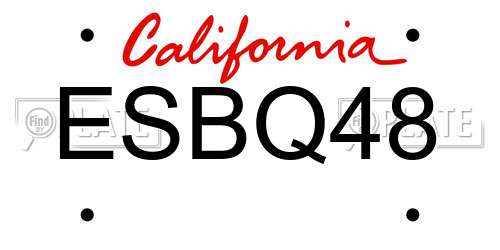 ESBQ48 California License Plate