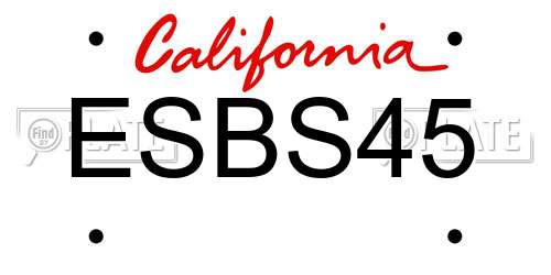 ESBS45 California License Plate