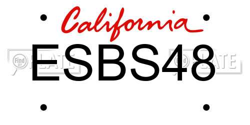 ESBS48 California License Plate